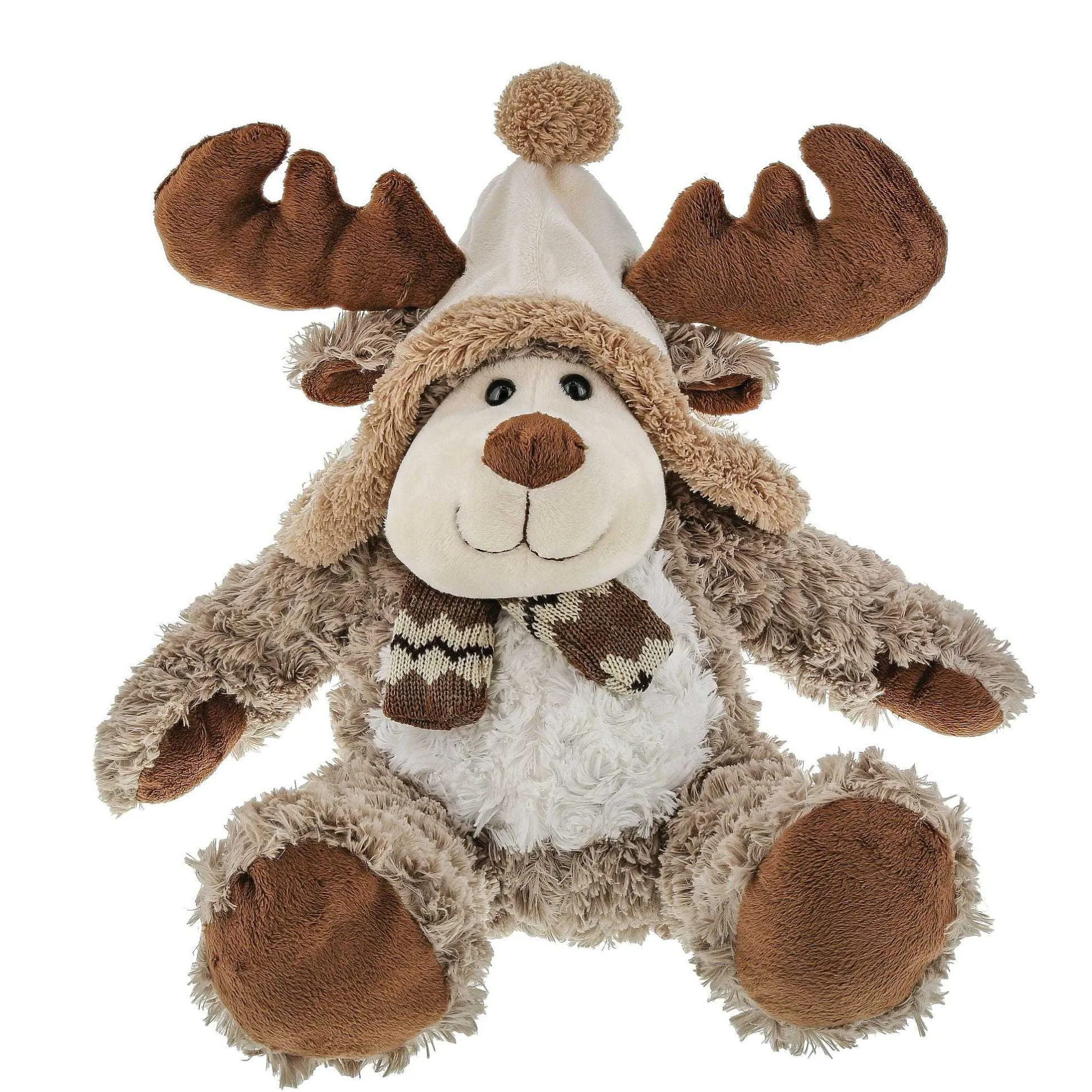 Brown Moose With Hat Scarf