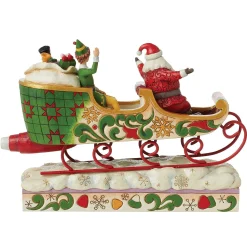 Buddy Elf With Santa In Sleigh