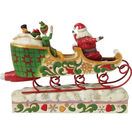 Buddy Elf With Santa In Sleigh