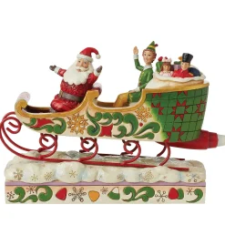 Buddy Elf With Santa In Sleigh