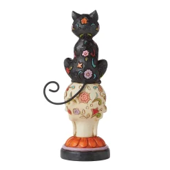 Day Of Dead Black Cat On Skull