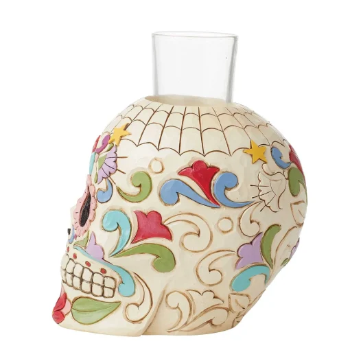 Day Of Dead Skull Candleholder