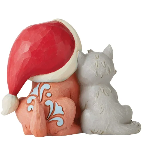 Kitten With Puppy In Santa Hat