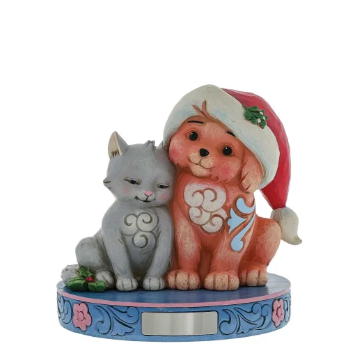Kitten With Puppy In Santa Hat