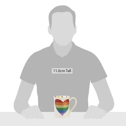 Rainbow Glitter Heart Mug