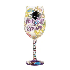 Wine Glass Hats Off To Grad