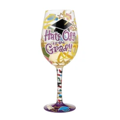 Wine Glass Hats Off To Grad