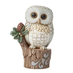 Woodland Owl On Tree Stump